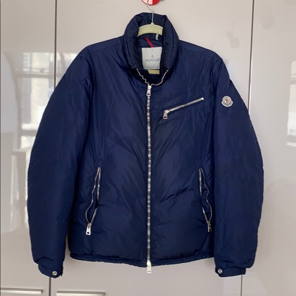 🗽 Moncler Blue Feather Down Jacket - Picture 1 of 13